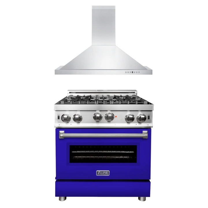 ZLINE 30" &amp; 36" Kitchen Package with Stainless Steel Gas Range and Convertible Vent Range Hood