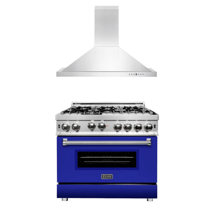 ZLINE 30" &amp; 36" Kitchen Package with Stainless Steel Gas Range and Convertible Vent Range Hood