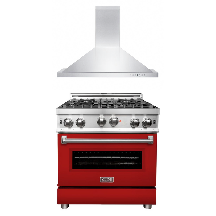 ZLINE 30" Kitchen Package Gas Range &amp; Convertible Vent Range Hood