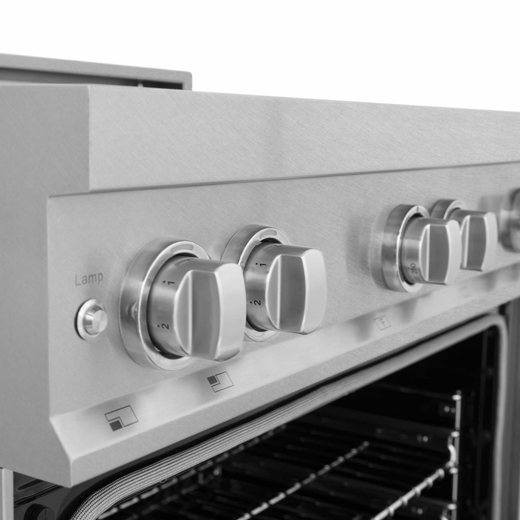 ZLINE 36" 4 Element Stove &amp; Oven In Red Matte Induction Range