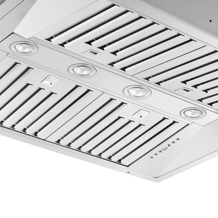 Forno Altilia 36-Inch Insert Range Hood, Stainless Steel, LED Lighting, Baffle Filters