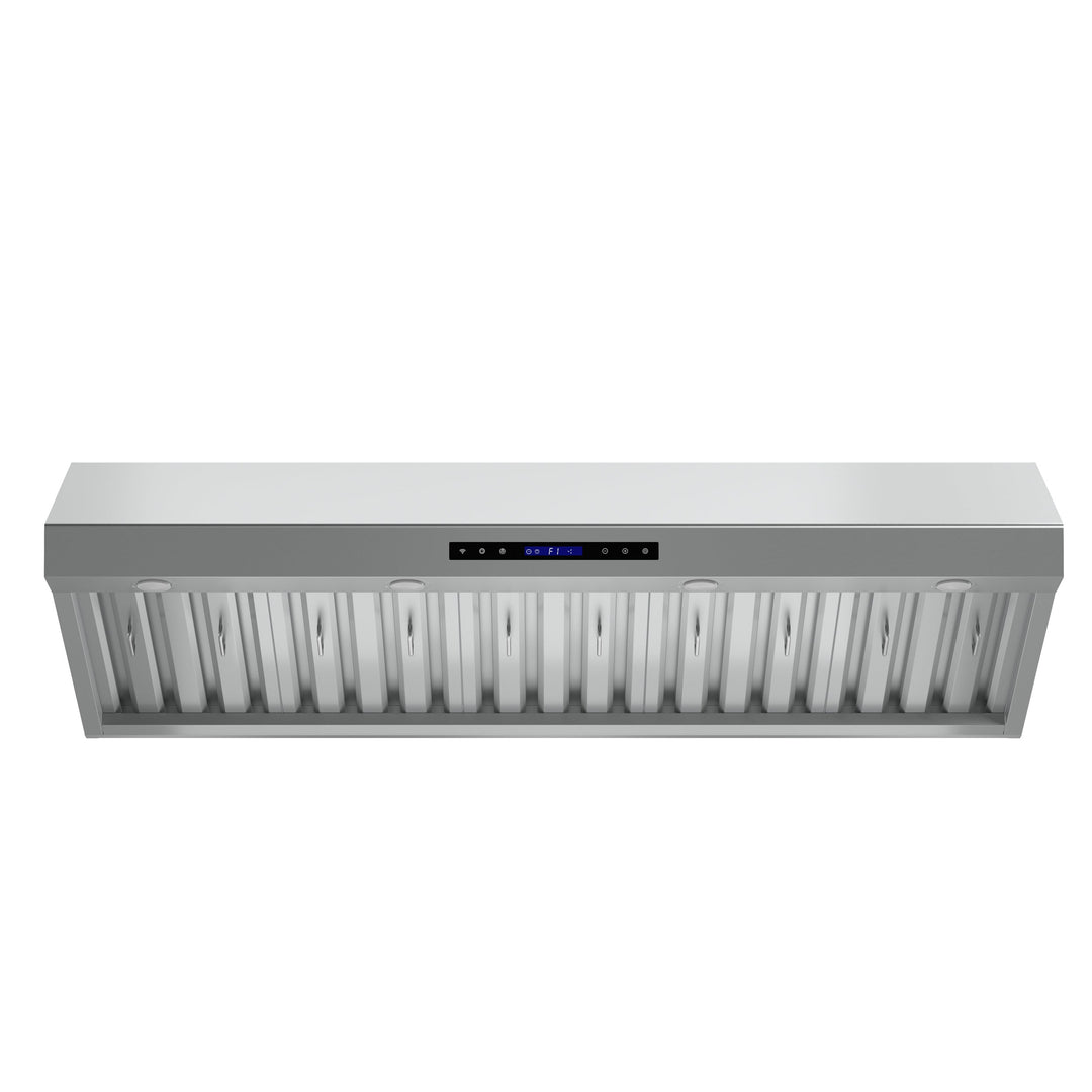 Forno Palazzo 60-Inch Wall Mounted Range Hood, Stainless Steel, Heavy Duty Baffle Filters, Remote Control