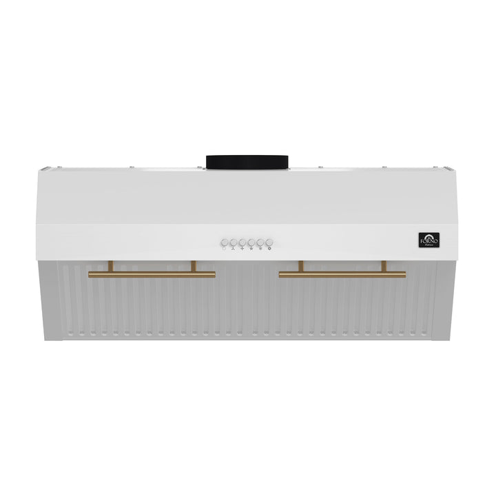 Forno Bari Espresso 30-Inch Under Cabinet Range Hood, White, 600 CFM, LED Lighting, Dishwasher-Safe Baffle Filters, 3-Speed Fan Control