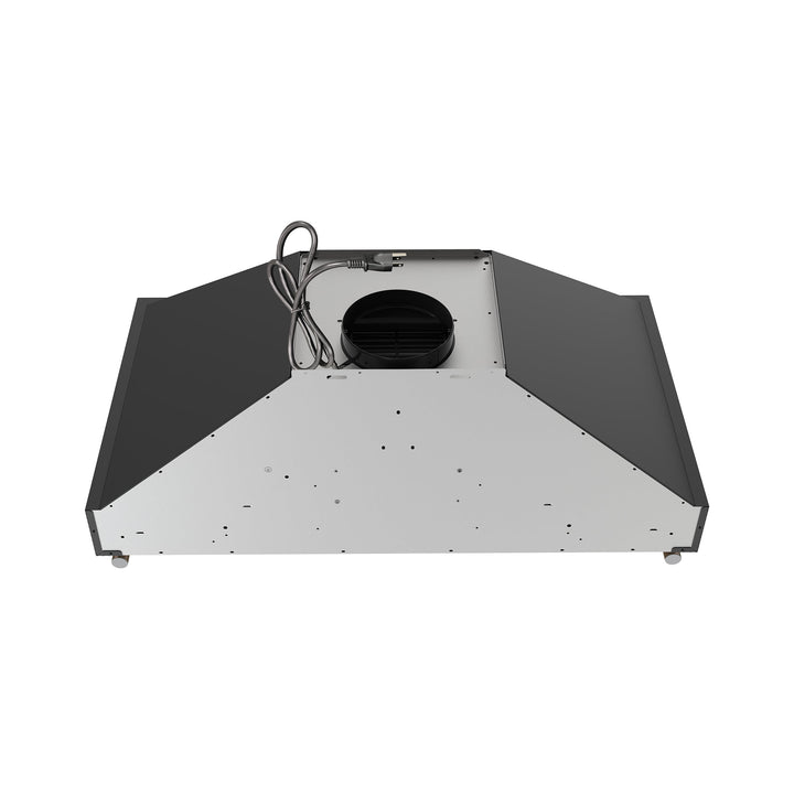 Forno Venezia 36 Inch Wall-Mounted Range Hood in Black with Touch Controls and Baffle Filters