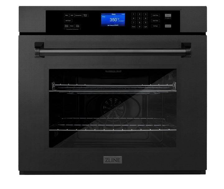 ZLINE Kitchen Appliance Package with 36 in. Black Stainless Steel Rangetop and 30 in. Single Wall Oven, 2KP-RTBAWS36