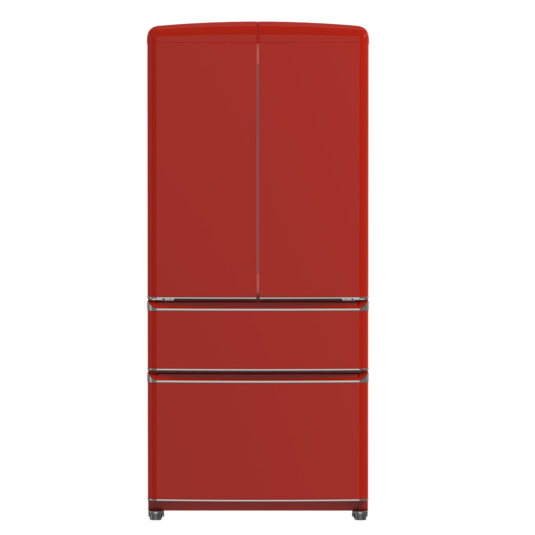 Forno Luigi 33-Inch French Door Refrigerator, 18 cu.ft, Red Finish, Handle-Free Design, ENERGY STAR Certified