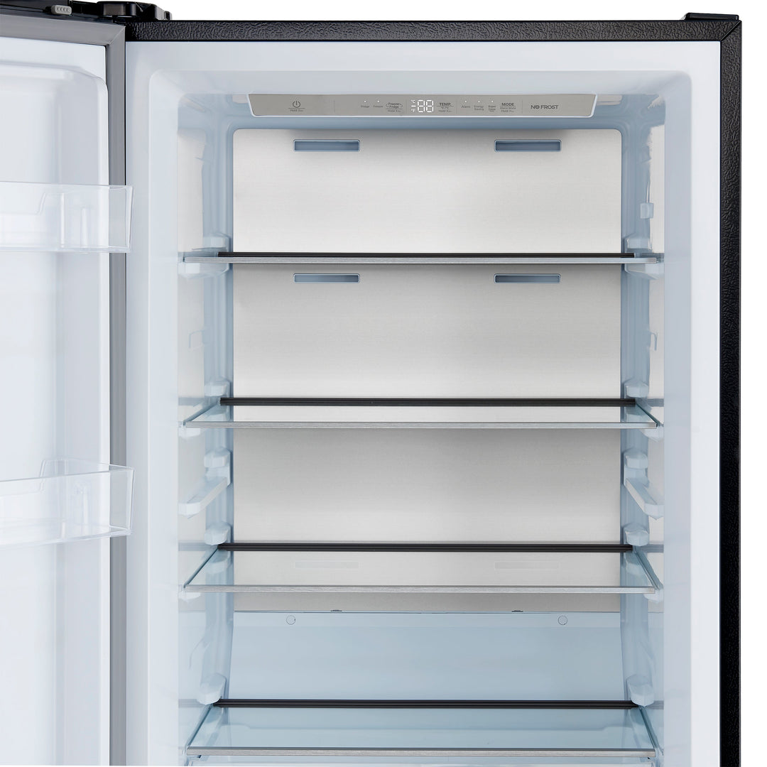 Forno Maderno 2-28-Inch Wide Convertible Refrigerator/Freezer in Black, Decorative Trim Grill, 27.2 cu.ft, 84-Inch High, ENERGY STAR Certified