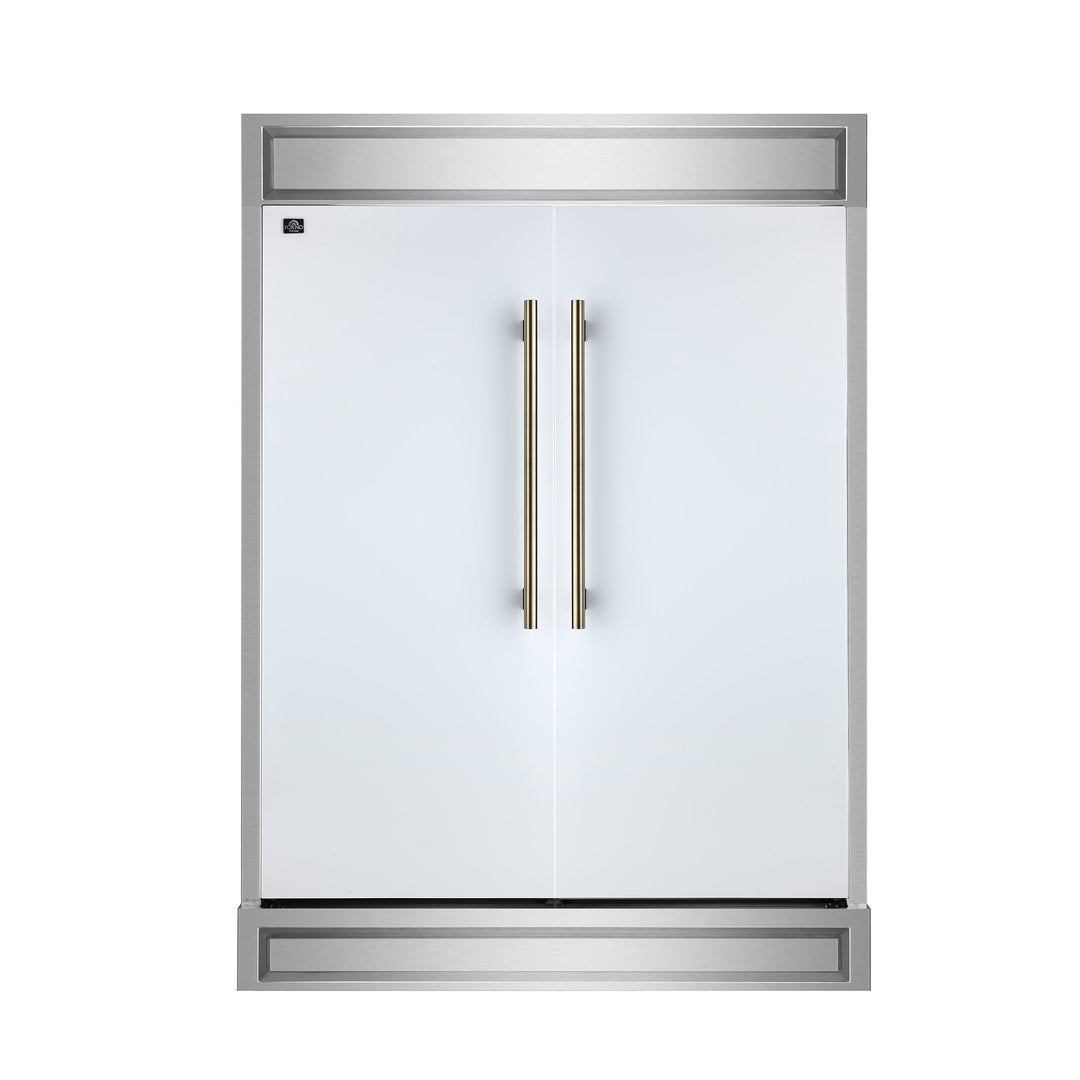 Forno Maderno 2-28-Inch Wide Convertible Refrigerator/Freezer in White, Decorative Trim, 27.2 cu.ft, 84-Inch High, ENERGY STAR Certified
