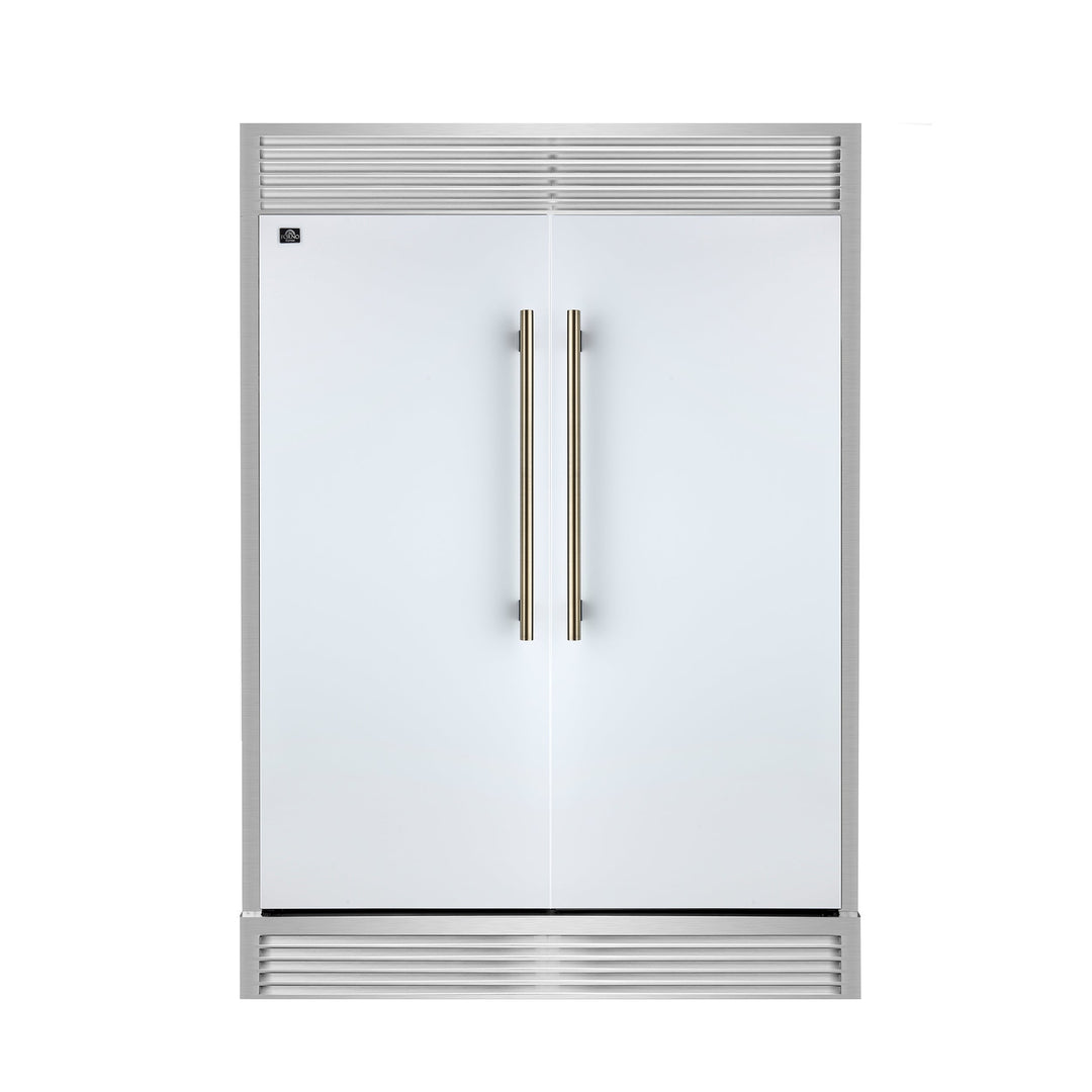 Forno Maderno 2-28-Inch Wide Convertible Refrigerator/Freezer in White, Decorative Trim, 27.2 cu.ft, 84-Inch High, ENERGY STAR Certified