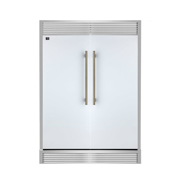 Forno Maderno 2-28-Inch Wide Convertible Refrigerator/Freezer in White, Decorative Trim, 27.2 cu.ft, 84-Inch High, ENERGY STAR Certified