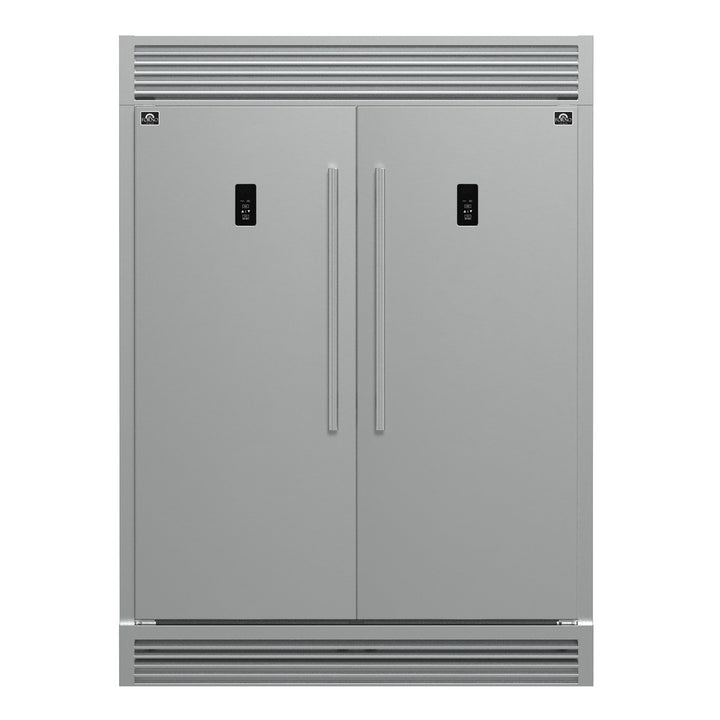 Forno Fortezza 60 Inch Convertible Refrigerator/Freezer with Trim Grill, Stainless Steel, Total No Frost, with Automatic Ice Maker