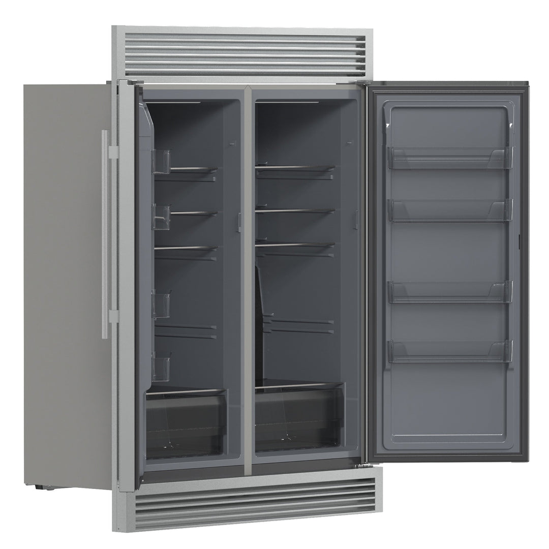 Forno Fortezza 60 Inch Convertible Refrigerator/Freezer with Trim Grill, Stainless Steel, Total No Frost, with Automatic Ice Maker