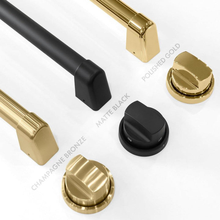 ZLINE Autograph Edition 30 in. 4.2 cu. ft. 4 Burner Paramount Gas Range with Convection Gas Oven in Satin Stainless Steel with White Matte Door and Polished Gold Accents (SGRSZ-WM-30-G)