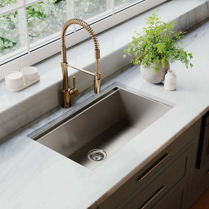 ZLINE 30 in. Garmisch Undermount Single Bowl Stainless Steel Kitchen Sink with Bottom Grid and Accessories (SLS-30)