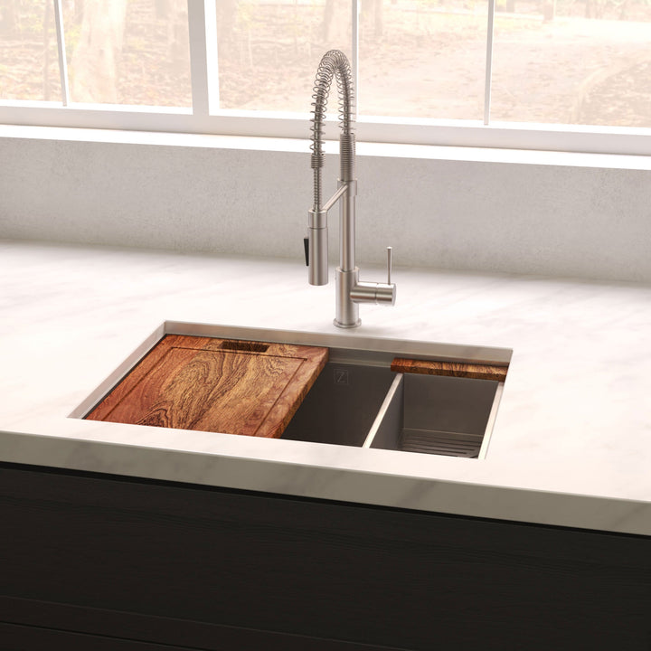 ZLINE 33" Garmisch Undermount Single Bowl Kitchen Sink with Bottom Grid and Accessories