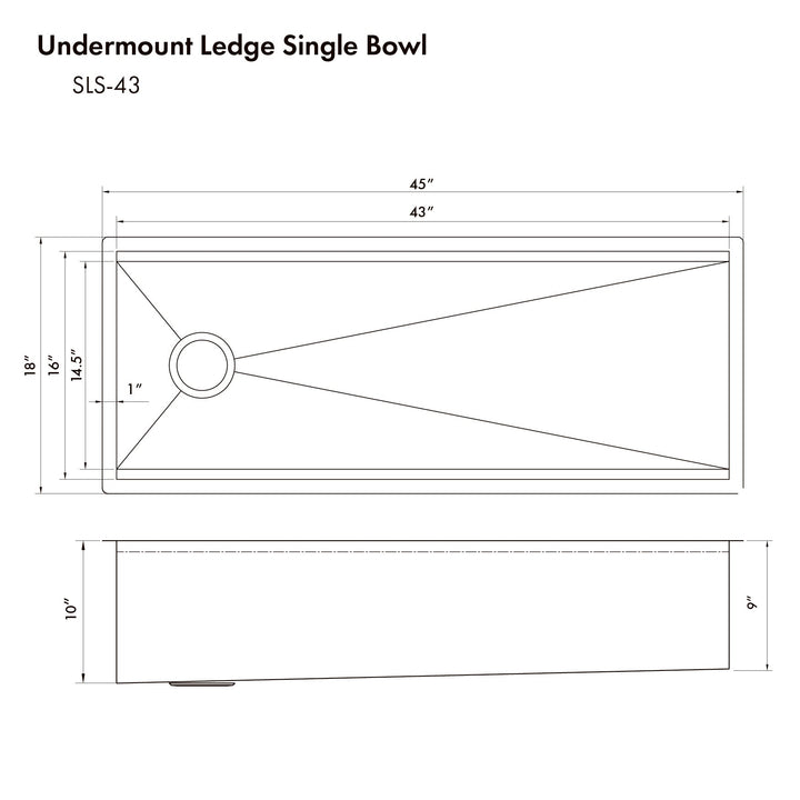 ZLINE 33 in. Garmisch Undermount Single Bowl Stainless Steel Kitchen Sink with Bottom Grid and Accessories (SLS-43)