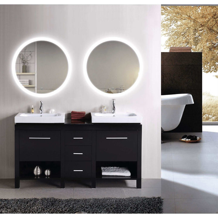 Krugg Sol 30" Round LED Bathroom Mirror - Dimmer & Defogger