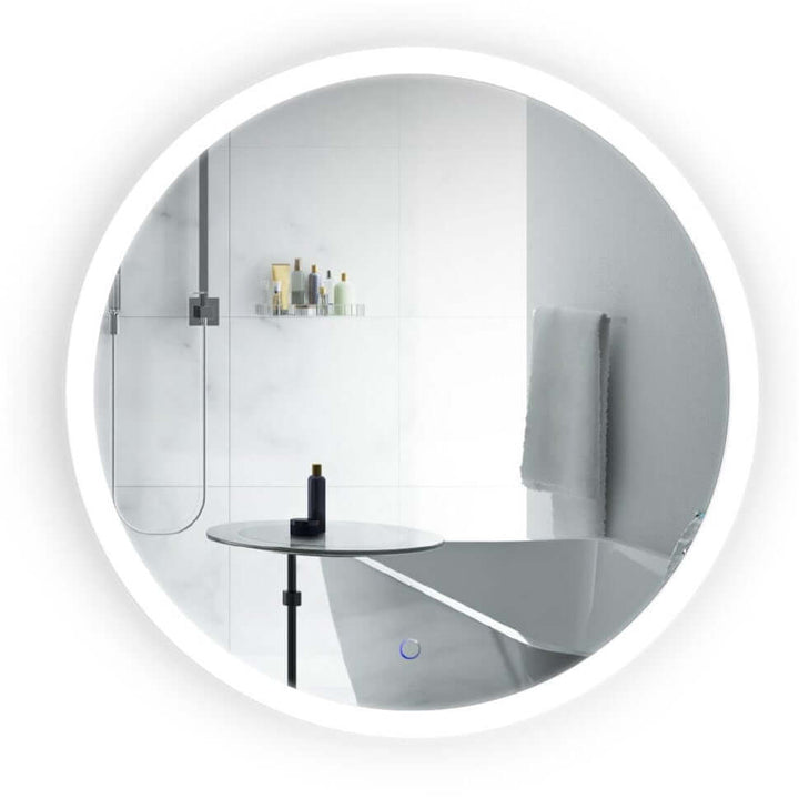 Krugg Sol 32" Round LED Bathroom Mirror - Dimmer & Defogger