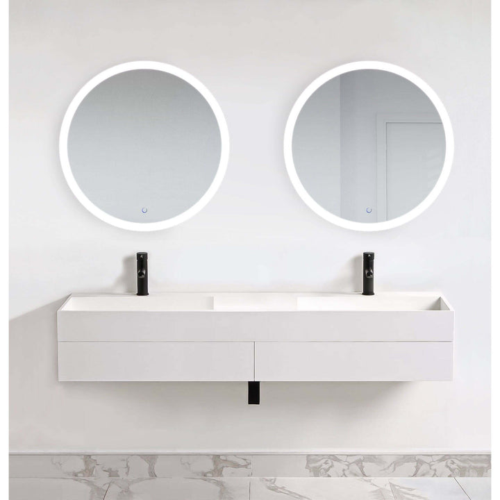 Krugg Sol 32" Round LED Bathroom Mirror - Dimmer & Defogger