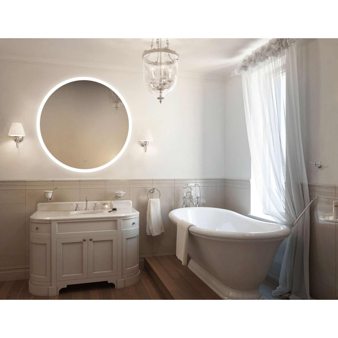 Krugg Sol 42" Round LED Bathroom Mirror - Dimmer & Defogger