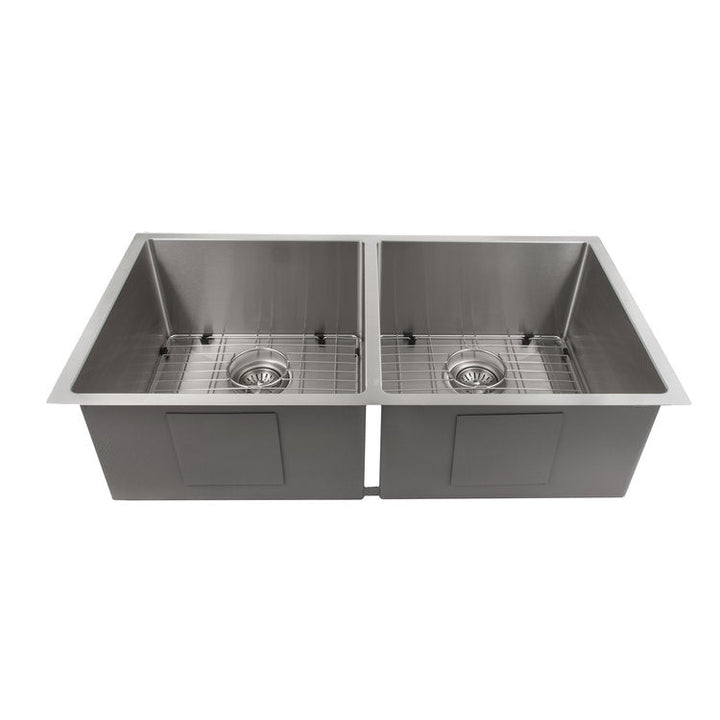 ZLINE 36 in. Anton Undermount Double Bowl Stainless Steel Kitchen Sink with Bottom Grid (SR50D-36)