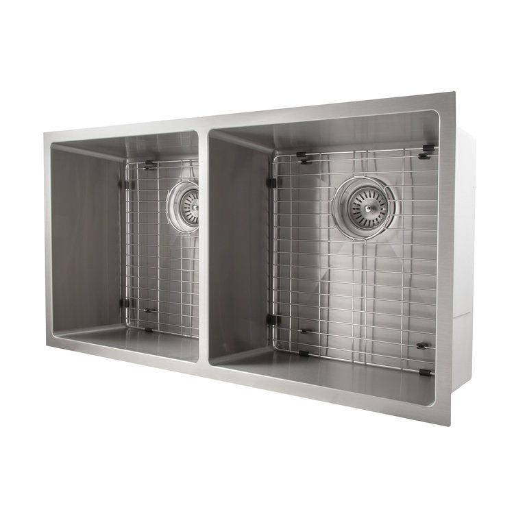 ZLINE 36 in. Anton Undermount Double Bowl Stainless Steel Kitchen Sink with Bottom Grid (SR50D-36)