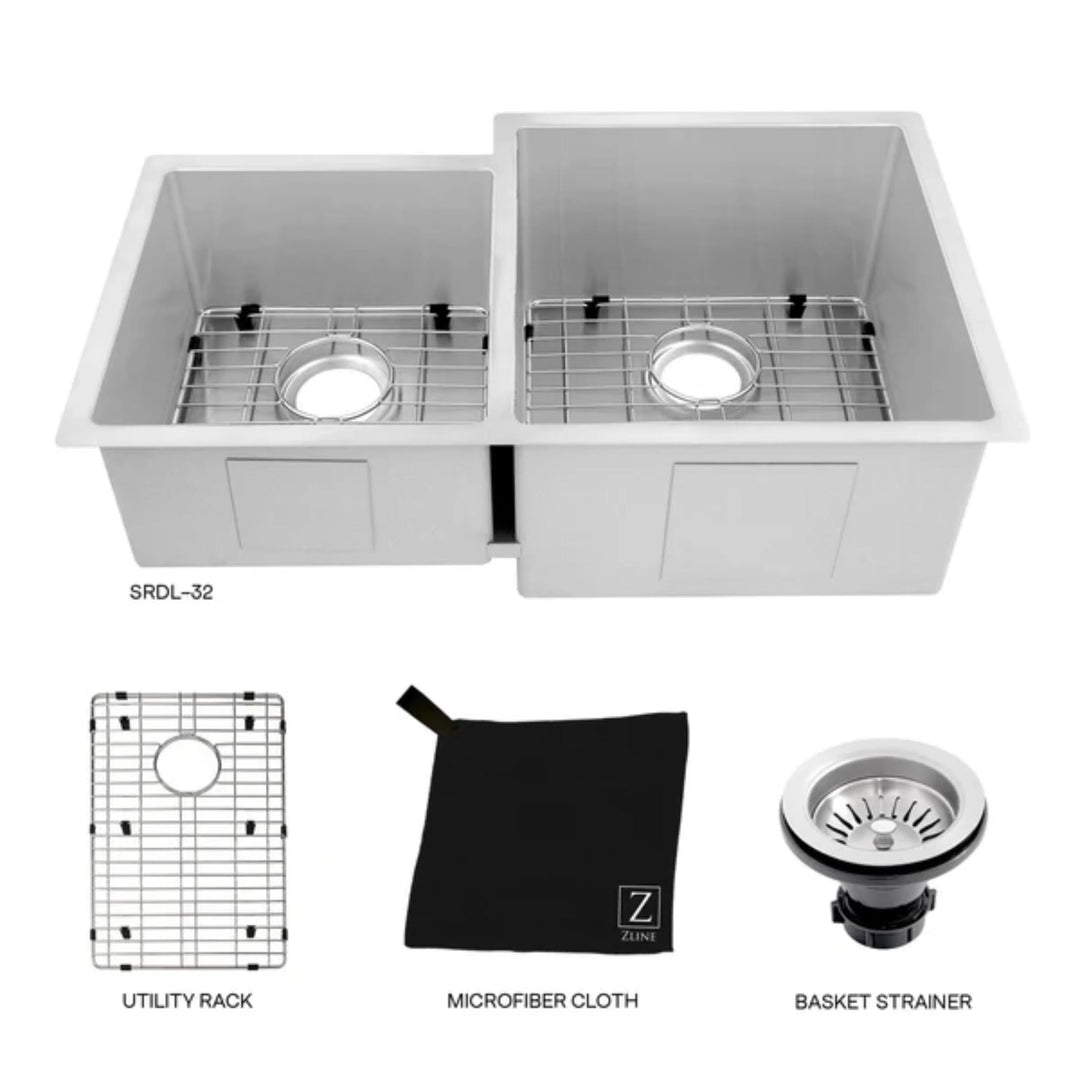 ZLINE Jackson SRDR 32-Inch Undermount Double Bowl Kitchen Sink