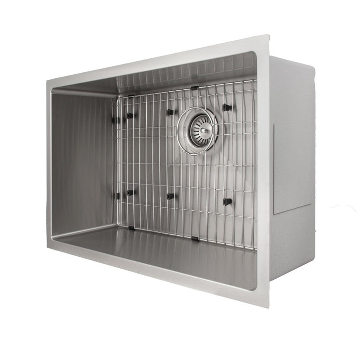 ZLINE 27 in. Meribel Undermount Single Bowl Stainless Steel Kitchen Sink with Bottom Grid (SRS-27)