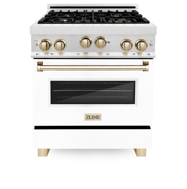 ZLINE 30" Range Gas Stove Oven DuraSnow® Stainless Champagne Bronze