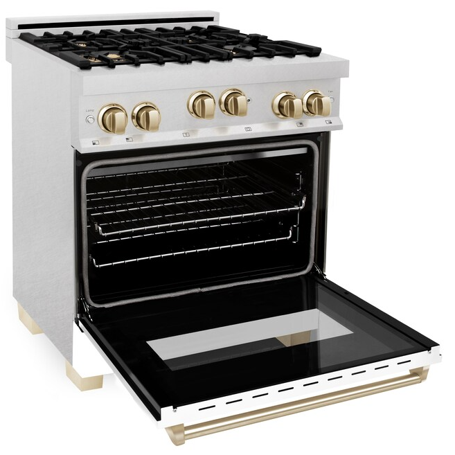 ZLINE 30" Range Gas Stove Oven DuraSnow® Stainless Champagne Bronze