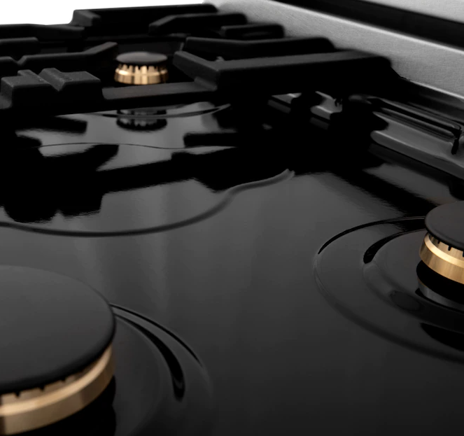 ZLINE 30" Range Gas Stove Oven DuraSnow® Stainless Champagne Bronze