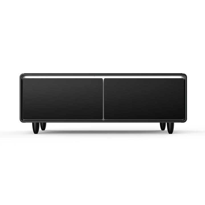 Forno Evoluto Tavolo 51-Inch Smart Coffee Table with Wood-Accent Sides – Dual Cooling Zones, Wireless Charging Pad &amp; Built-In Bluetooth Speakers