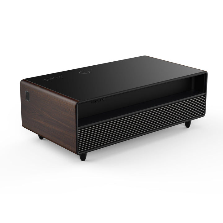 Forno Evoluto Tavolo 51-Inch Smart Coffee Table with Wood-Accent Sides – Dual Cooling Zones, Wireless Charging Pad &amp; Built-In Bluetooth Speakers