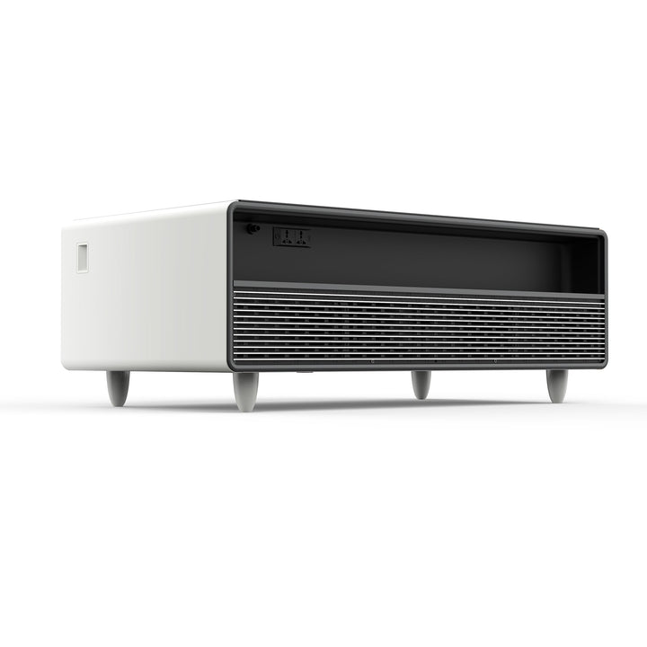 Forno Evoluto Tavolo 51-Inch White Smart Coffee Table – Dual Refrigerator Drawers, Bluetooth 5.0 Audio, Wireless Charging &amp; RGB Ambient Light