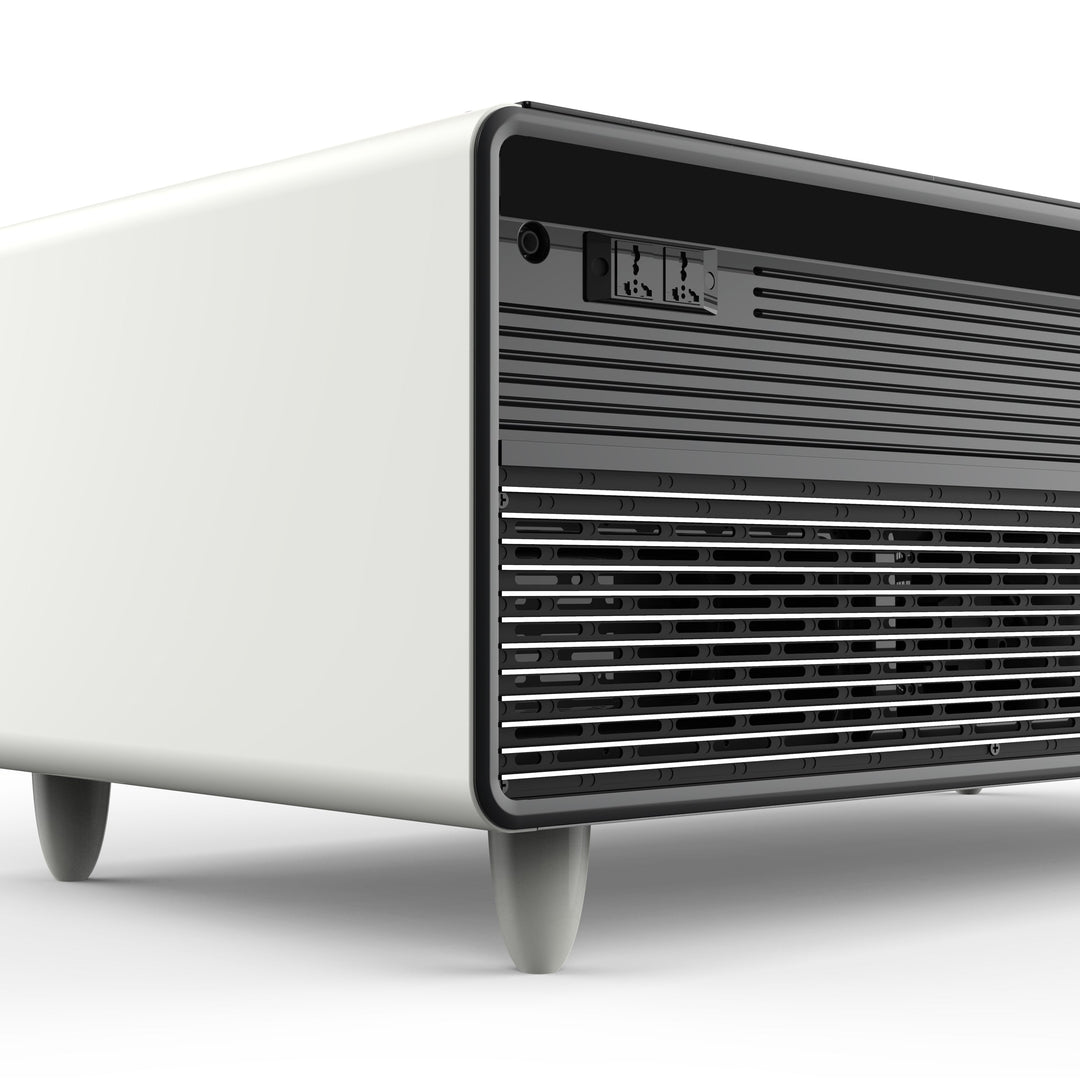 Forno Evoluto Tavolo 51-Inch White Smart Coffee Table – Dual Refrigerator Drawers, Bluetooth 5.0 Audio, Wireless Charging &amp; RGB Ambient Light