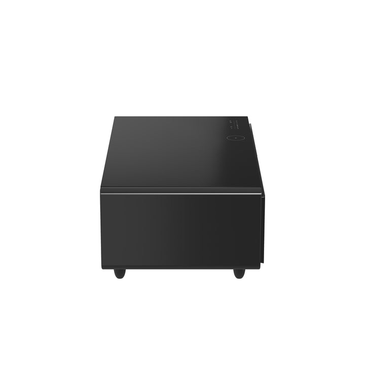 Forno Evoluto Tavolo 51-Inch Black Smart Coffee Table – Dual Refrigerator Drawers, Bluetooth 5.0 Audio, Wireless Charging &amp; RGB Ambient Light
