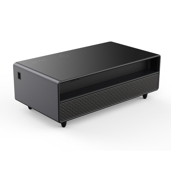Forno Evoluto Tavolo 51-Inch Black Smart Coffee Table – Dual Refrigerator Drawers, Bluetooth 5.0 Audio, Wireless Charging &amp; RGB Ambient Light