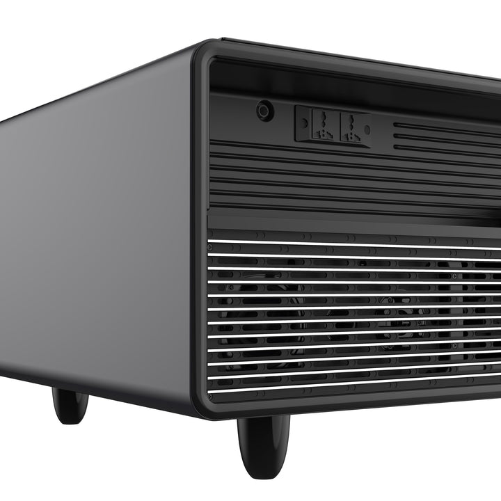 Forno Evoluto Tavolo 51-Inch Black Smart Coffee Table – Dual Refrigerator Drawers, Bluetooth 5.0 Audio, Wireless Charging &amp; RGB Ambient Light