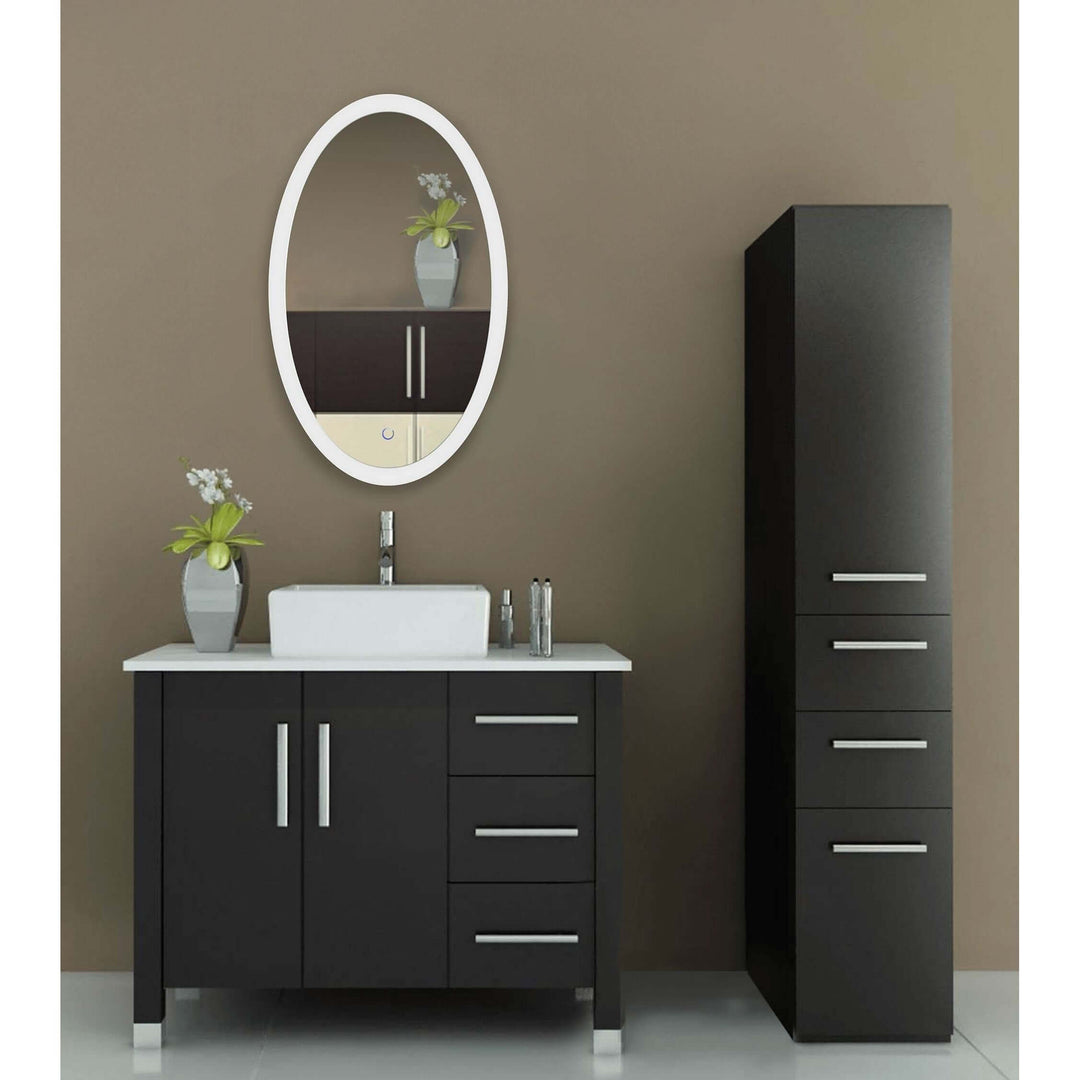Krugg Sol Oval 22 x 40 LED Bathroom Mirror — Dimmer/Defogger