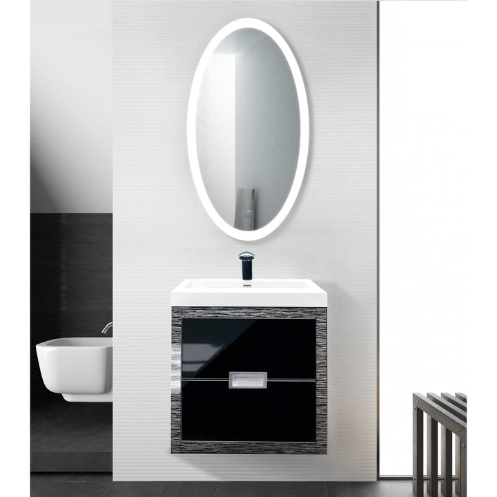 Krugg Sol Oval 24 x 44 LED Bathroom Mirror - Dimmer/Defogger