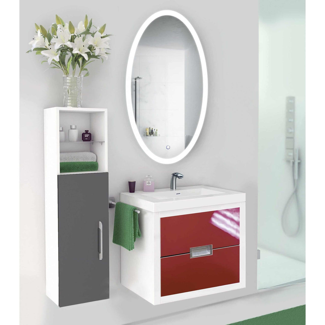 Krugg Sol Oval 24 x 44 LED Bathroom Mirror - Dimmer/Defogger