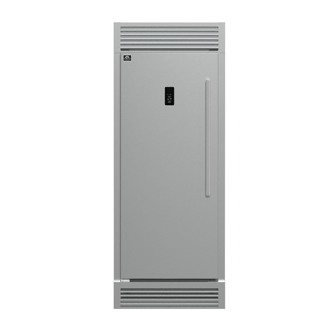 Forno Fortezza 32 Inch Left-Swing Freezer with Standard Trim Grill, Stainless Steel, with Automatic Ice Maker