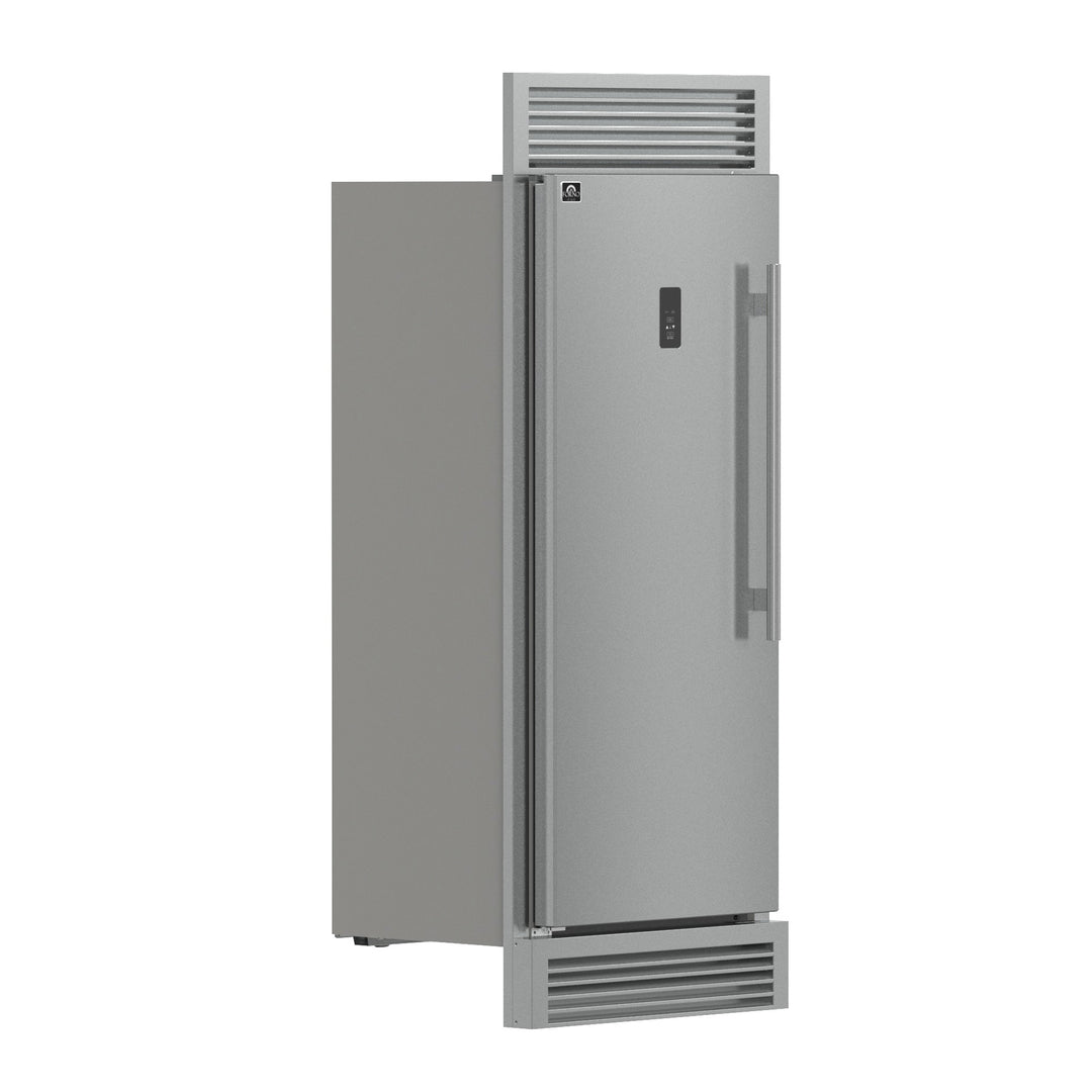 Forno Fortezza 32 Inch Left-Swing Freezer with Standard Trim Grill, Stainless Steel, with Automatic Ice Maker