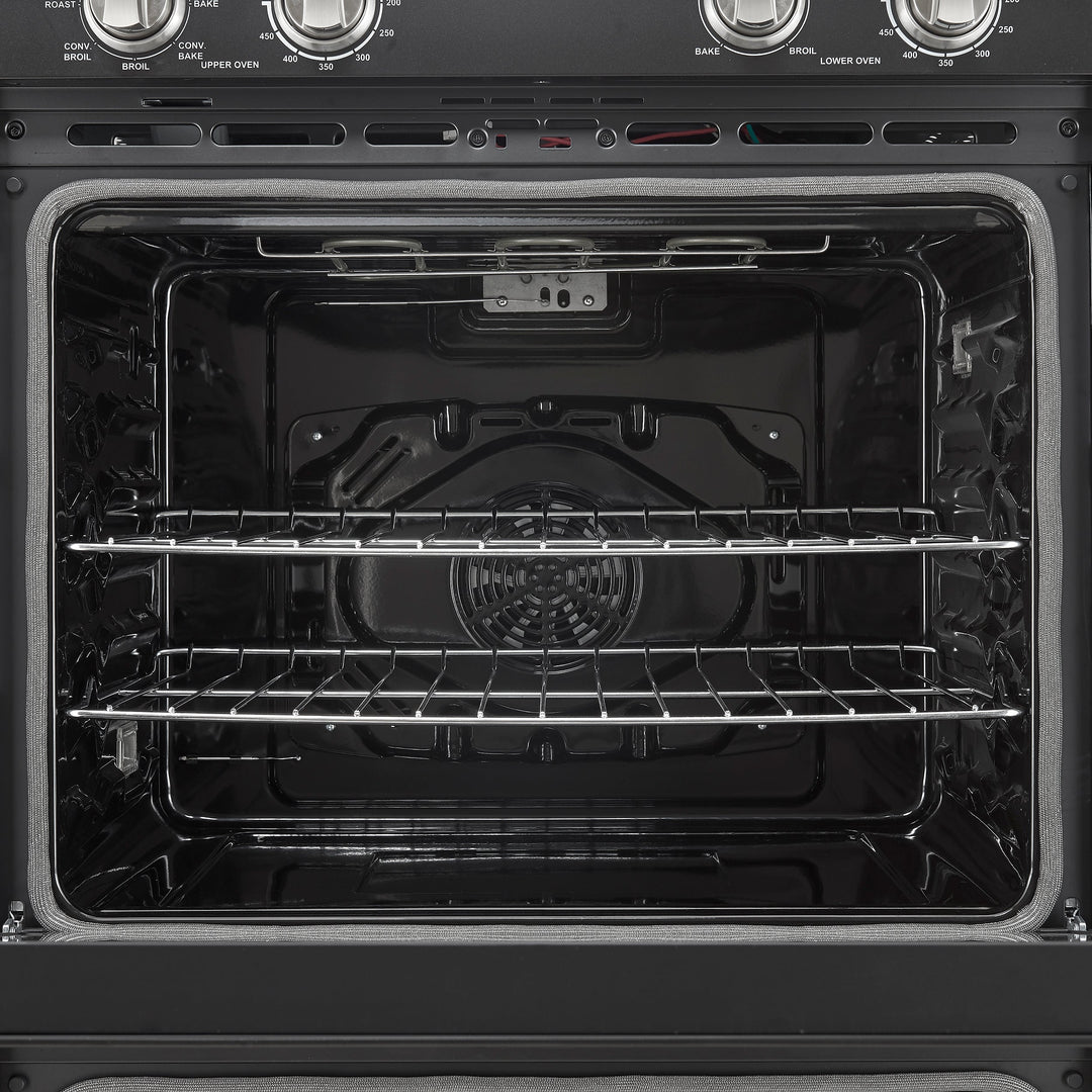 Forno Vomero 30-Inch Double Wall Oven, Black, 10 cu.ft Total Capacity, 7100W Convection, Mechanical Controls, Manuel Steam Clean