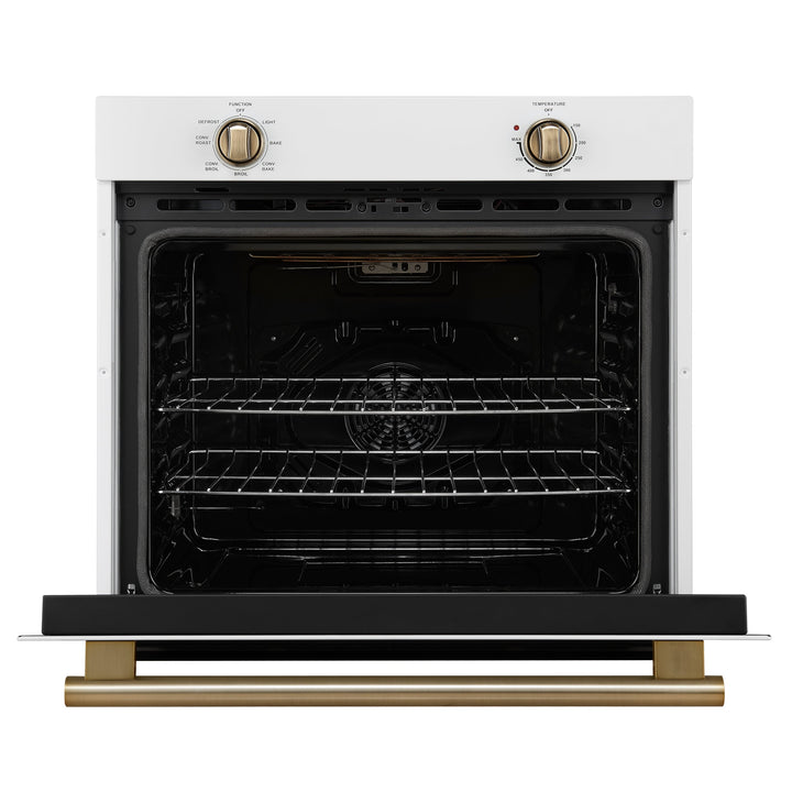 Forno Vomero 30-Inch Wall Oven, White, 5 cu.ft Capacity, 3550 Watts Convection, Mechanical Controls, Manuel Steam Clean