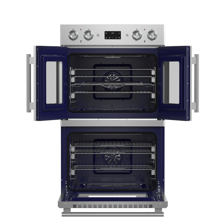 Forno Gallico 30-Inch Electric French Door Double Oven, Stainless Steel, Convection Cooking, Touch Control Panel, Self-Cleaning Function