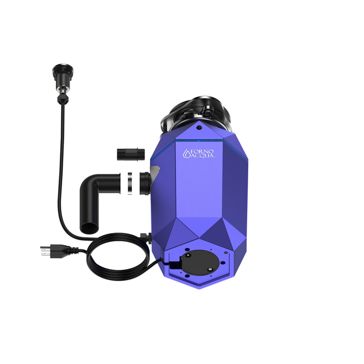 FORNO ACQUA BrightDIAMOND Amethyst 1HP Super Quiet Garbage Disposal Corded with Motion Sensor Cabinet Light &amp; Pre-Wired Air Switch