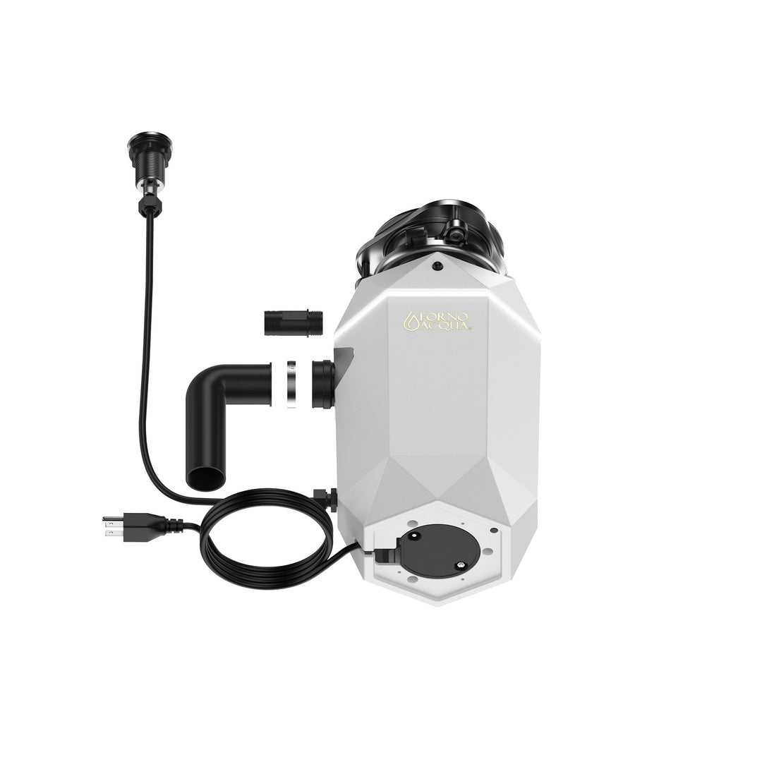 FORNO ACQUA BrightDIAMOND Moonstone 1HP Super Quiet Garbage Disposal Corded with Motion Sensor Cabinet Light &amp; Pre-Wired Air Switch