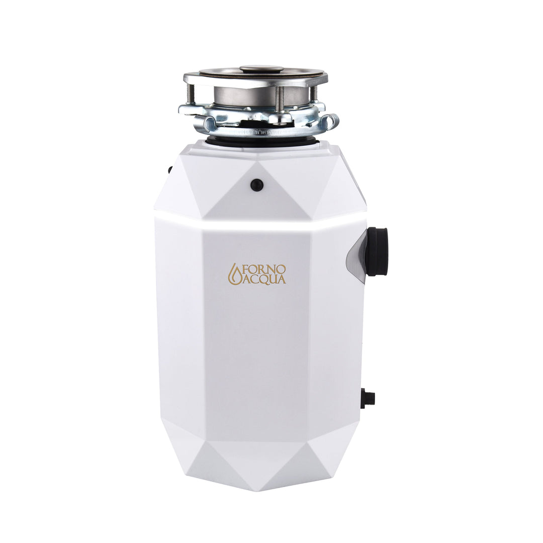 FORNO ACQUA BrightDIAMOND Moonstone 1HP Super Quiet Garbage Disposal Corded with Motion Sensor Cabinet Light &amp; Pre-Wired Air Switch