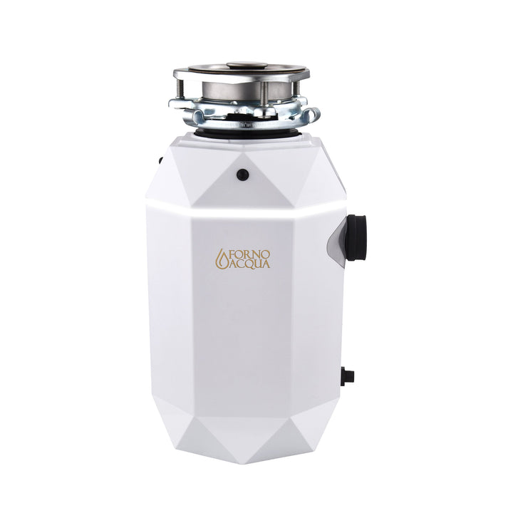 FORNO ACQUA BrightDIAMOND Moonstone 1HP Super Quiet Garbage Disposal Corded with Motion Sensor Cabinet Light &amp; Pre-Wired Air Switch